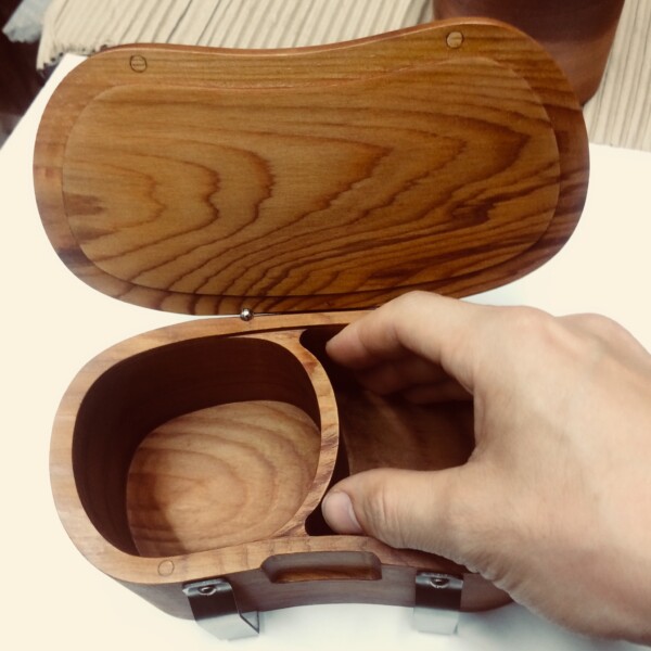 黒鯛 餌箱 拭き漆 漆器 黒鯛工房 箱正 箱政 チヌ ヘチ 落し駒 Lサイズ二層式手