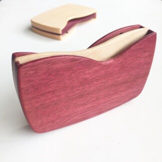 木製名刺ケース ダブル 商談で落ちない 30枚 バネ内蔵