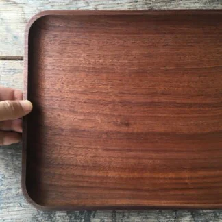 木製 トレー 角 裏に持ち手 天然木一枚板 【受注生産】