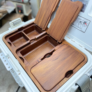 木製キス釣り用餌箱3箱セット 木枠付 シマノフィクセルサーフ9L用 納期約3カ月